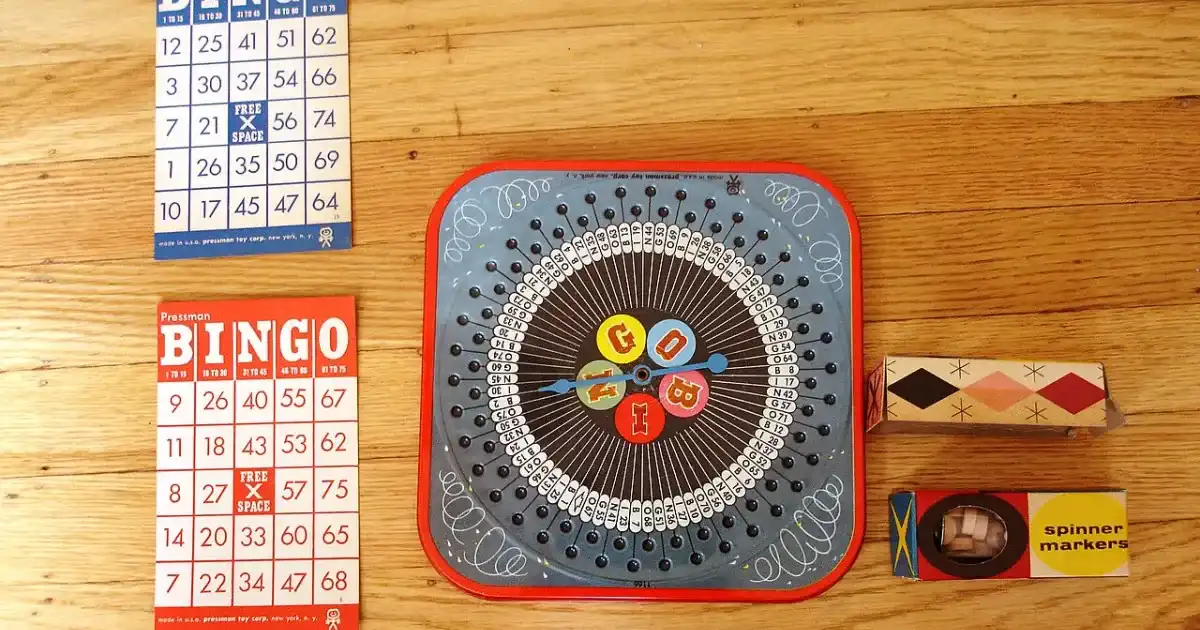Vintage bingo game set found at a flea market